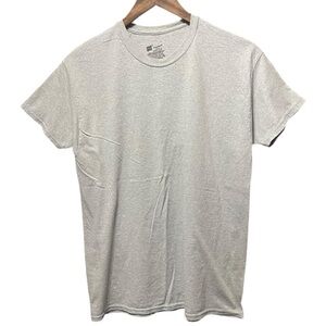 Plain blank Light Gray short sleeve Crewneck casual basic work T-Shirt tee top